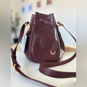 Cartier Must De Cartier Bucket Drawstring Bordeaux